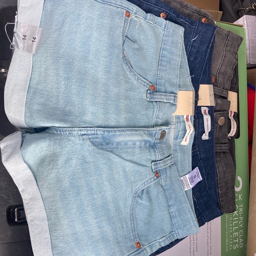 Levis girls youth denim shorts x3